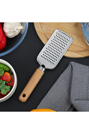 22 Cm Asma Kulplu Paslanmaz Çelik Ahşap Saplı Rende