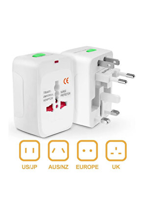 Univarsal Tüm Dünya Ülkelerine Uyumlu Fiş Çevirici Buzdolabı Telefon Şarj Düzleştirici Fiş Çevirici