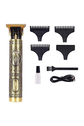 1 Yıl Gw Tam Profosyonel Saç Sakal Ense Çizim Tıraş Makinesi Saç-Sakal-Vücut Kuru Şarjlı 1-3 Altın
