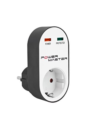 PM-16620 10 AMPER - 2500 WATT TEKLİ SİYAH OVAL KASA TERMAL AKIM KORUMALI PRİZ