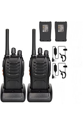 2 Adet Güvenlik İnşaat Şantiye Vinç Asansör Telsiz Seti Pratik Kullanılan El Telsizi