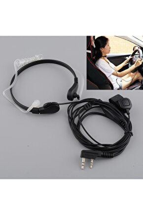 Şeffaf Akustik Boğazdan Mikrofon Polis Ajan Tipi Elden Tetikleme Askeri Tarz Mikrofon Kulaklık Seti