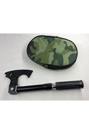 Türk Malı Özel Yeşil Kamuflaj Çantasında Sökülebilen Kaliteli Hafif Çelik Pratik Balta