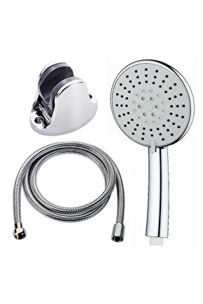 Venüs 3’lü Yüksek Basınçlı 5 Fonksiyonlu Duş Seti Çelik Örgülü Hortumlu