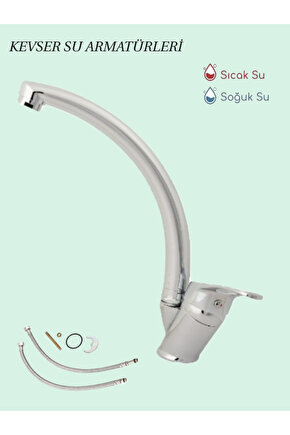 KEVSER SU ARMATÜRLERİ Kuğ Batarya Mutfak&LavaboDüz Boru Krom