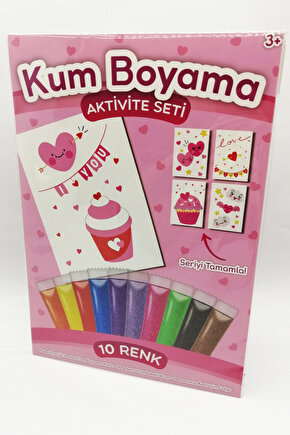 Tatlı Kalpler | Kalpler Kum Boyama Aktivite Seti Tekli Paket