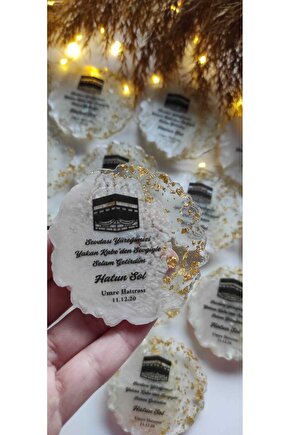 BİRGÜLCE Hac Umre Hediyelikleri 10 Adet Kabe Resimli Epoksi Magnet Hediyelik Hatıra