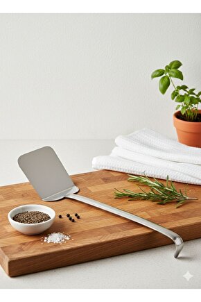 Lüks Metal Servis Spatulası - Parlak Çelik