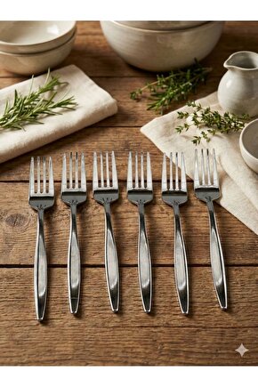 Lizbon Tatlı Çatalı 6 Adet Paslanmaz Çelik