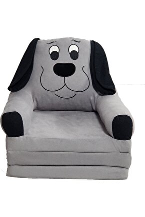 3 Minderli Katlanabilir Bebek-çocuk Koltuğu Sandalye Portatif Yatak Puf Sofa Kumaş Köpek Figürlü