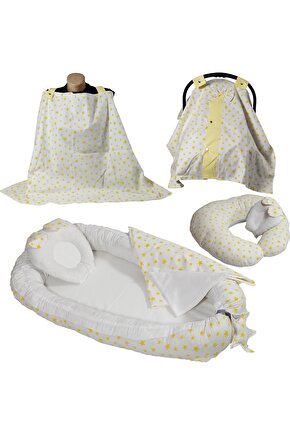 Babynest Puset Örtüsü Ortopedik Puset Minderi Ve Araba Minderi Emzirme Örtüsü 10 Lu Set