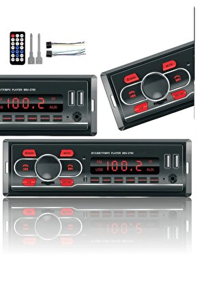 Dx-2700 Çift Usb Girişli Bluetooth Oto Teyp Araba Teybi Radyo Sd Aux Teyp Kumandalı