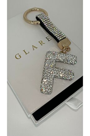 Zirkon Taşlı Simli Lüks F Harf Anahtarlık