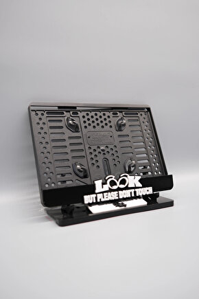 LOOK PLEASE DONT TOUCH 3D KABARTMALI BEYAZ PLEKSİ MOTOR PLAKALIĞI