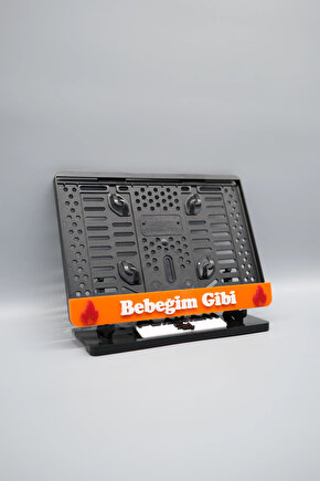 BEBEĞİM GİBİ 3D KABARTMALI TURUNCU PLEKSİ MOTOR PLAKALIĞI