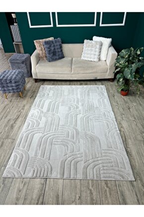 Modern Yumuşak Dokulu Tüy Dökmez Yıkanabilir Tavşan Tüyü Peluş Halı Vizon