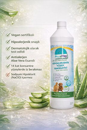 ANTİALERJEN ALOE VERA ESANSLI KONSANTRE HİPOALERJENİK YÜZEY TEMİZLEYİCİ 1 L