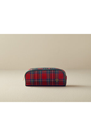 Ekose Polyester Seyahat Çantası Kırmızı