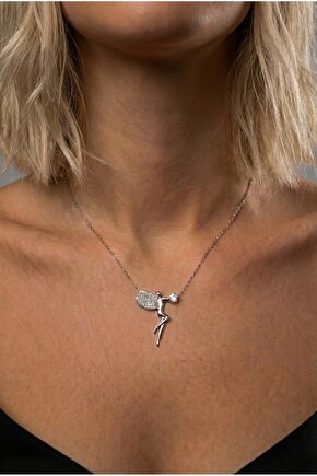 Taşlı Melek Kadın Kolye