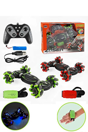 Oyuncak Uzaktan Kumanda ve Bilekten Kontrollü 2.4G Işıklı ve Müzikli Araba Çift Kumandalı