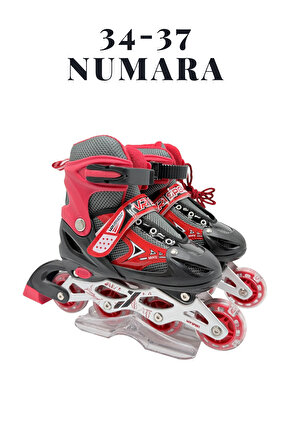 Işıklı Ayarlanabilir (Alıştırma ve Sıralı) Paten M Beden 34-37 Numara Çocuk Pateni