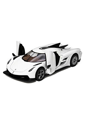 Die Cast Lisanlı 1:36 Ölçek Kinsmart Çek Bırak Koenigsegg Jesko Absolut (1 Adet)