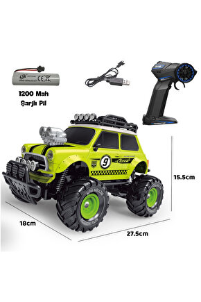 Oyuncak Uzaktan Kumandalı Full Fonksiyon 1:18 Şarjlı 2.4G Sevimli Off-Road Mini Araba