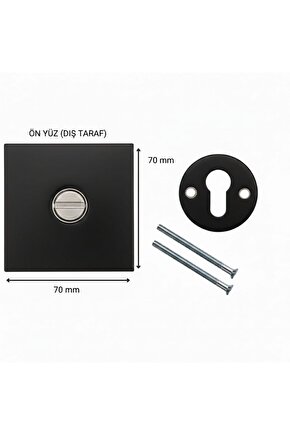 Çelik Kapı Rozet Aksesuarı SİYAH Kare
