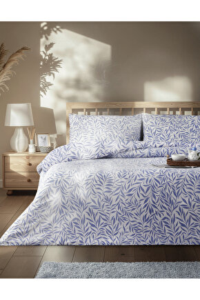 Leaf Dream Kolay Ütülenir Tek Kişilik Nevresim Takımı 160x220 cm Mavi