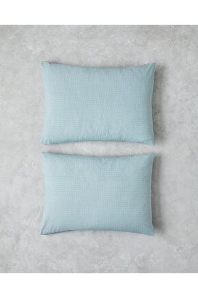 Petit Check Pamuklu 2li Yastık Kılıfı 50x70 cm Yeşil-Mavi