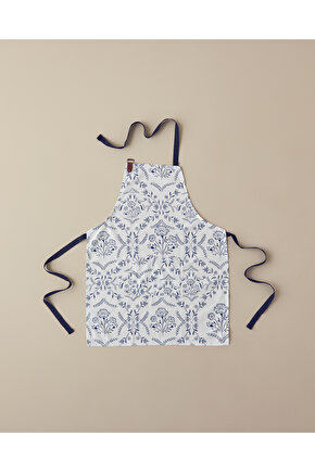 Cooktop Pamuk Polyester Mutfak Önlüğü 70x55 Cm Beyaz - Mavi