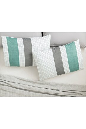 Bold Line Kolay Ütülenir 2li Yastık Kılıfı 50x70 Cm Yeşil