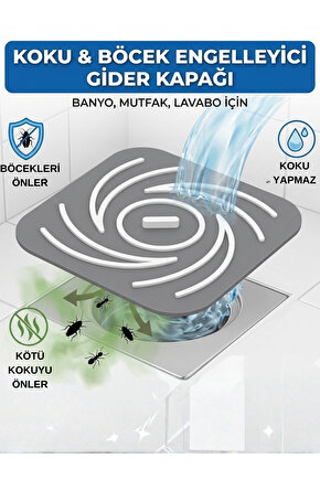 Kötü Koku Böcek Önleyici Gider Tıpası Lavabo Balkon Tuvalet Gider Kapatıcı Kapak Silikon Gri-Beyaz