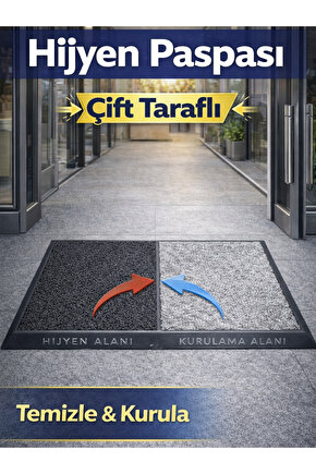 Çift Taraflı Dezenfektan Hijyen Paspası Kapı Ev Ofis Giriş Kıvırcık Paspas Kurulama Kaydırmaz