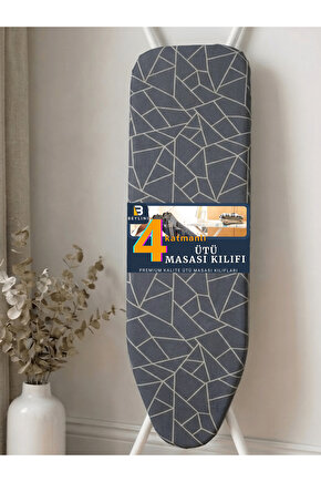 Ütü Masası Kılıfı Yanmaz İpli Süngerli Ütü Masası Örtüsü Ayarlanabilir Ütü Masası Bezi 50x150 CM