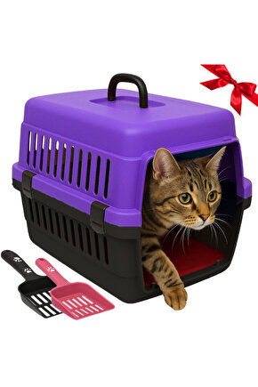 Kedi Köpek Taşıma Kutusu Yumuşak Zemin Portatif Seyahat Kürekli Evcil Hayvan Çantası 28x33x45cm