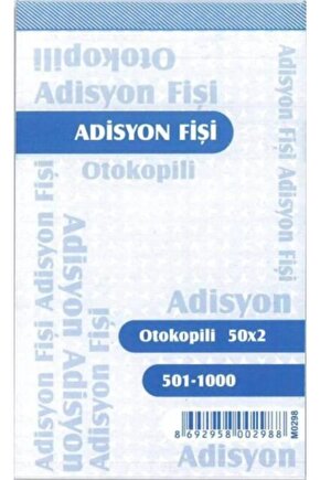 Altınyıldız 2n Otokopili Adisyon Fişi Numaralı 50yp