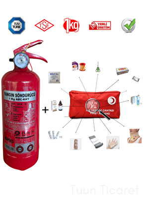 Trafik Ilkyardım Seti Yangın Tüpü Boyunluk Oto Muayene Paketi Yeni Üretim
