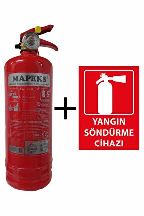 1kg Yangın Tüpü Ve Yangın Tüpü Levhası 2li Set