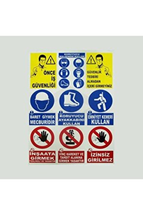 9 Lu Iş Güvenliği Ikaz Levhası