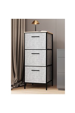 3 Çekmeceli Çok Amaçlı Dolap Büyük Boy Komodin Sehpa