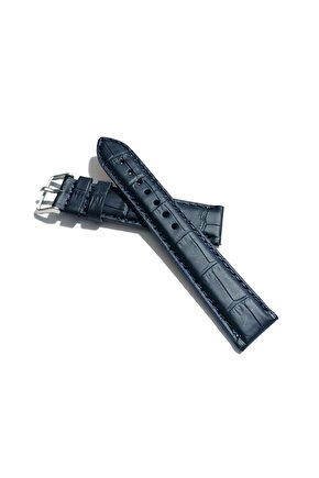 &Her Saate Uyumlu Hakiki Deri Saat Kordonu KOYU MAVİ MAT 20 mm ( 315 )