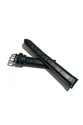 Klasik Saat Deri Kordon Saat Kayışı Siyah - Croco 18 mm (313 )