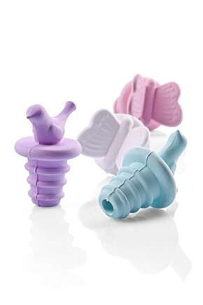 2li Renkli Silikon Şişe Tıpası Tapa Kapak Mantar Zeytinyağı Şarap Tıpası