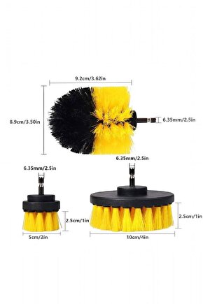 3’lü Matkap Ucu Fırça Seti – Çok Amaçlı Temizlik Aparatı (Banyo, Mutfak, Araba, Fayans, Halı)