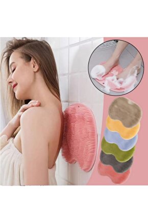 Pratik Silikon Vantuzlu Banyo Fırçası Masaj Pedi Sırt Ayak Kesesi Yıkama Aleti | Sırt Lifi Ayak Matı