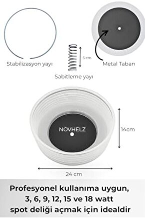 trendzoom NOVHELZ VANTUZLU, KÖRÜKLÜ PANÇ TOZ TUTUCU 24 CM NOV21 modatrack 224120