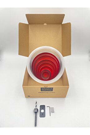 Kırmızı Metal Panç Seti Toz Tutuculu 60-200 mm