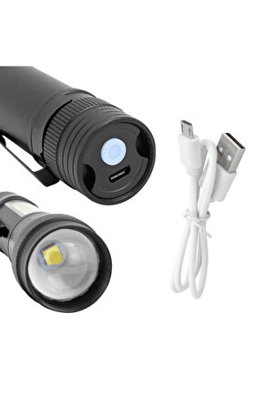 3400 Lümen 2 Ayrı Lambalı Metal Su Geçirmez Şarjlı El Feneri AXE21-5F31