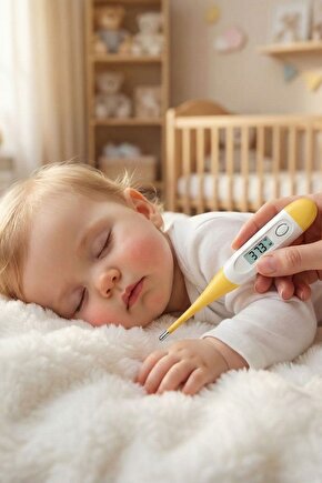 Bebek ve Çocuk İçin Dijital Çubuk Ateş Ölçer Termometre - Hassas Koltuk Altı Ölçüm